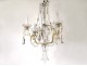 Chandelier 6 lights gilded bronze cut crystal pendants garlands nineteenth century