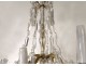 Chandelier 6 lights gilded bronze cut crystal pendants garlands nineteenth century