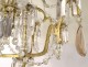 Chandelier 6 lights gilded bronze cut crystal pendants garlands nineteenth century