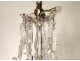 Chandelier 6 lights gilded bronze cut crystal pendants garlands nineteenth century