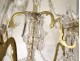 Chandelier 6 lights gilded bronze cut crystal pendants garlands nineteenth century