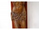 Large Christ crucifix statue in carved wood 82cm early 17th century