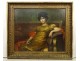 Large HST painting portrait woman Empire G. Meyer golden frame 138x121cm nineteenth