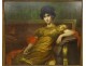 Large HST painting portrait woman Empire G. Meyer golden frame 138x121cm nineteenth