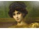 Large HST painting portrait woman Empire G. Meyer golden frame 138x121cm nineteenth