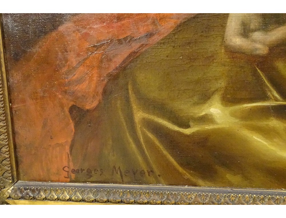 Peinture Italien Signé Carré à Huile Sur Tablette Paysage Art Xx Siècle