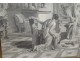 Large grisaille wallpaper Psyche nymphs Joseph Dufour 225x190cm XIXth