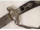 Solid silver ebony hunting dagger musical instruments cut late eighteenth