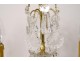 Pair of girandoles 2 lights with cut crystal pendants gilded bronze XIXth century