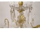 Pair of girandoles 2 lights with cut crystal pendants gilded bronze XIXth century