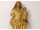 Virgin and Child Jesus carved gilded polychrome statue 18th century