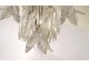 Chandelier 2 crystal lights signed Baccarat gruilandes 19th century tulip pearls