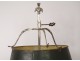 Hot water bottle lamp 3 lights silvered bronze lampshade sheet metal nineteenth century