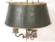 Hot water bottle lamp 3 lights silvered bronze lampshade sheet metal nineteenth century