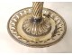 Hot water bottle lamp 3 lights silvered bronze lampshade sheet metal nineteenth century