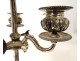 Hot water bottle lamp 3 lights silvered bronze lampshade sheet metal nineteenth century