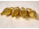 4 curtain tiebacks elements decorations gilded wood spinning top nineteenth century