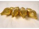 4 curtain tiebacks elements decorations gilded wood spinning top nineteenth century