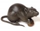 Bronze sculpture Japan Rat with chestnut signed Meiji period XIXth century