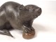 Bronze sculpture Japan Rat with chestnut signed Meiji period XIXth century