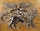 Bas-relief sculpture bronze plate Cupid lion quiver XIXth century
