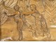 Half round carved panel character fleeing antique woman late eighteenth