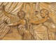 Half round carved panel character fleeing antique woman late eighteenth