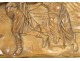 Half round carved panel character fleeing antique woman late eighteenth