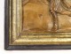Half round carved panel character fleeing antique woman late eighteenth