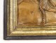 Half round carved panel character fleeing antique woman late eighteenth