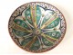 Polychrome ceramic Mokhfia cut dish Tortoise Tronja Morocco Fez XIXth
