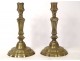 Pair of candlesticks candlesticks Regency bronze chiseled flowers candlesticks eighteenth