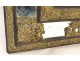 Louis XIV mirror with parecloses copper embossed blackened wood late 17th 18th century