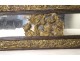 Louis XIV mirror with parecloses copper embossed blackened wood late 17th 18th century