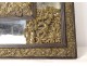 Louis XIV mirror with parecloses copper embossed blackened wood late 17th 18th century