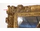 Mirror Louis XIV Régence carved gilded wood flowers shell ice eighteenth