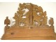 Large Revolutionary mirror in carved gilded wood helmet oak leaves eighteenth