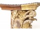 Large Corinthian capital Louis XIV carved wood acanthus leaves 17th century