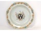 Octagonal porcelain dish East India Company coat of arms Hall XVIII