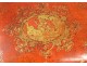 Louis XV wig box red lacquered wood gilding birds arabesques eighteenth