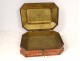 Louis XV wig box red lacquered wood gilding birds arabesques eighteenth