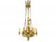 Empire chandelier 6 lights gilded bronze Fame Winged Victory nineteenth swans