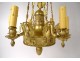 Empire chandelier 6 lights gilded bronze Fame Winged Victory nineteenth swans