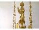 Empire chandelier 6 lights gilded bronze Fame Winged Victory nineteenth swans