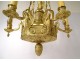 Empire chandelier 6 lights gilded bronze Fame Winged Victory nineteenth swans