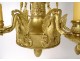 Empire chandelier 6 lights gilded bronze Fame Winged Victory nineteenth swans