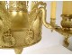 Empire chandelier 6 lights gilded bronze Fame Winged Victory nineteenth swans