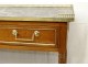 Console Louis XVI mahogany gray marble Sainte-Anne golden brass XIXth century