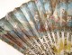 Fan gouache landscapes characters women queen mother-of-pearl 18th century Directory