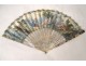 Fan gouache landscapes characters women queen mother-of-pearl 18th century Directory